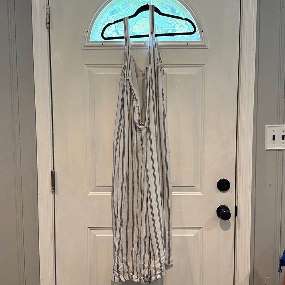 AE stripped button up romper